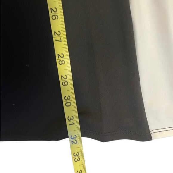 NWT Flex Time Drop Waist DRESS Womens M Black White Sleeveless Mini Stretch - Picture 8 of 9